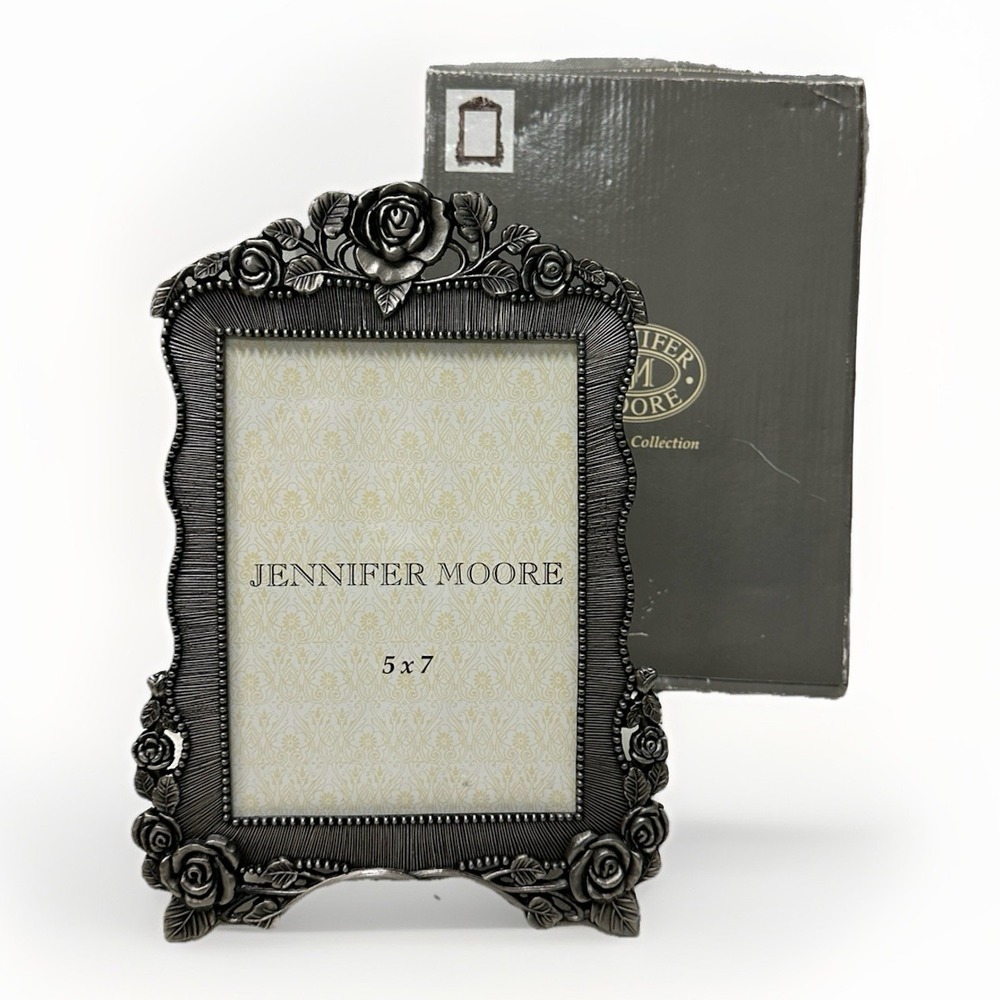 Jennifer Moore Metal 5x7 Frame Victorian Roses‎ Victorian Collection W/ Box - Picture 2 of 8